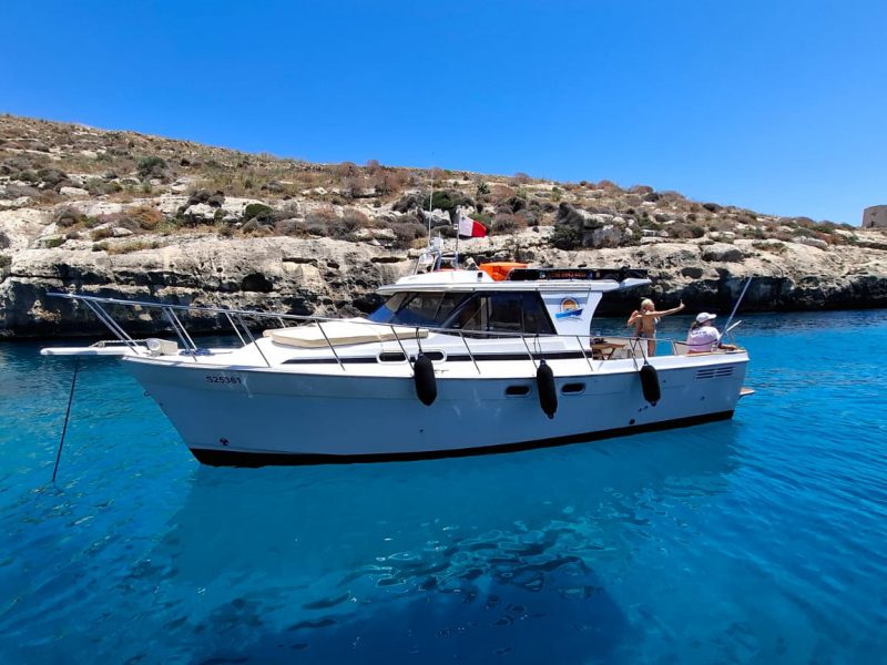 Private Boat Rental to Malta’s Breathtaking Bays – Blue Lagoon, Crystal Lagoon and Gozo – 4 Hrs – Boat Charter Malta #262