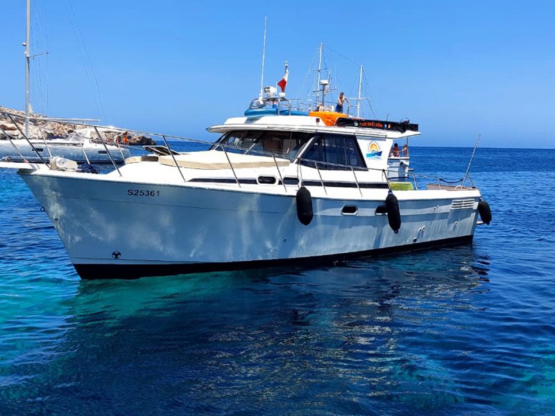 Exclusive Private Boat Rental to Blue Lagoon, Crystal Lagoon and Gozo – 7 Hrs – Boat Charter Malta #263